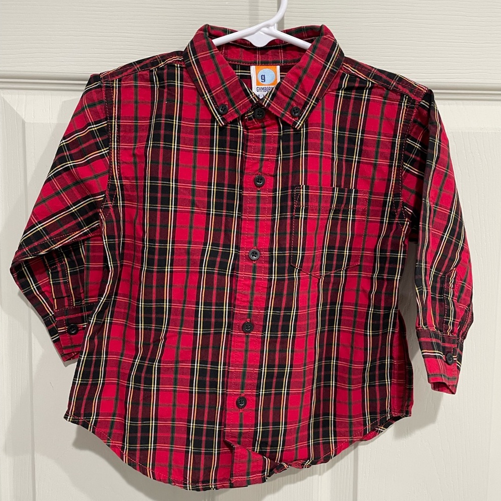 Gymboree Red and Black Button Down Shirt